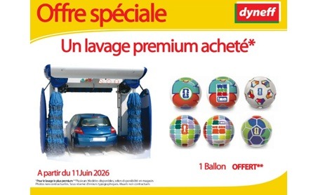 1 Ballon offert pour un lavage premium achet&eacute;