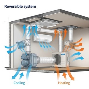 Climatisation réversible avec gainage combles - Dyneff