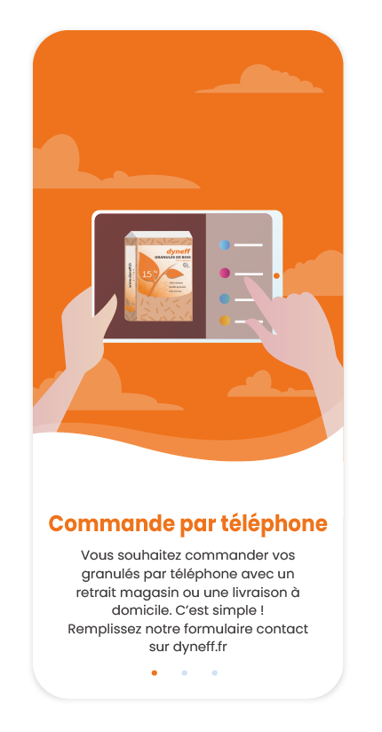 Etape 1 d'une commande par téléphone de granulés de bois - Dyneff