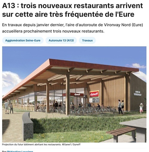 A13 : trois nouveaux restaurants arrivent sur cette aire tr&egrave;s fr&eacute;quent&eacute;e de l'Eure - Dyneff