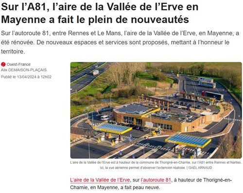 Sur l’A81, l’aire de la Vallée de l’Erve en Mayenne a fait le plein de nouveautés