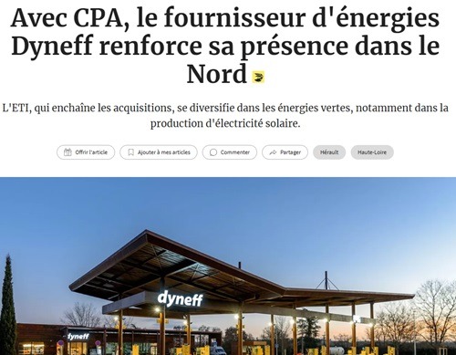 Avec CPA, le fournisseur d'énergies Dyneff renforce sa présence dans le Nord