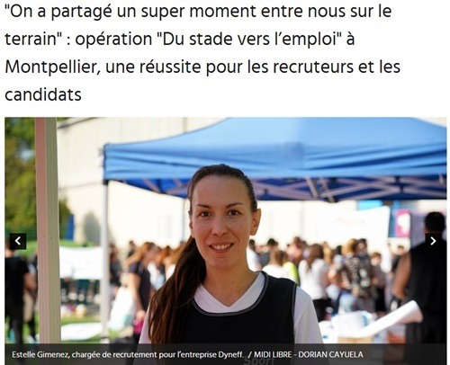 On a partagé un super moment entre nous sur le terrain : opération Du stade vers l’emploi à Montpellier, une réussite pour les recruteurs et les candidats