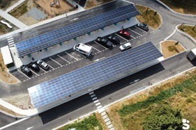 Fin des travaux des ombrières de la station autoroutière d'Arzens Sud (A61)