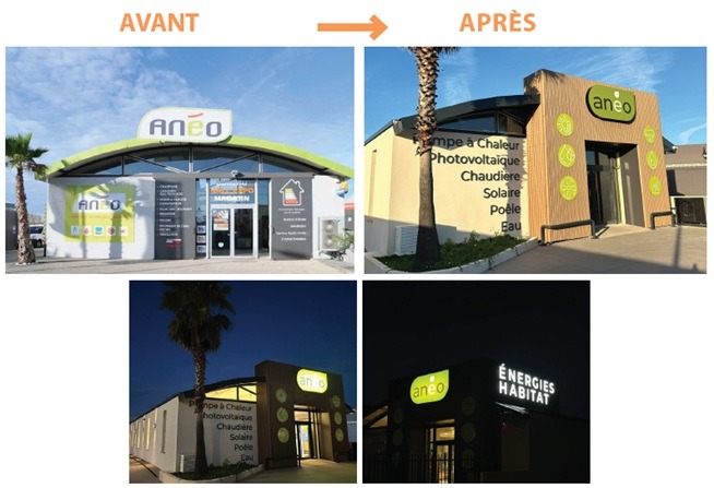 Façade avant-après Anéo - Dyneff